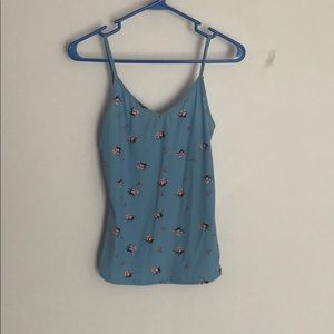 blue floral tank top